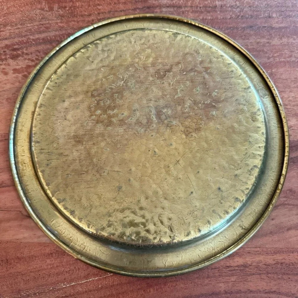 Old Antique Brass Tray Made In England Nestor - Picture 4 of 7